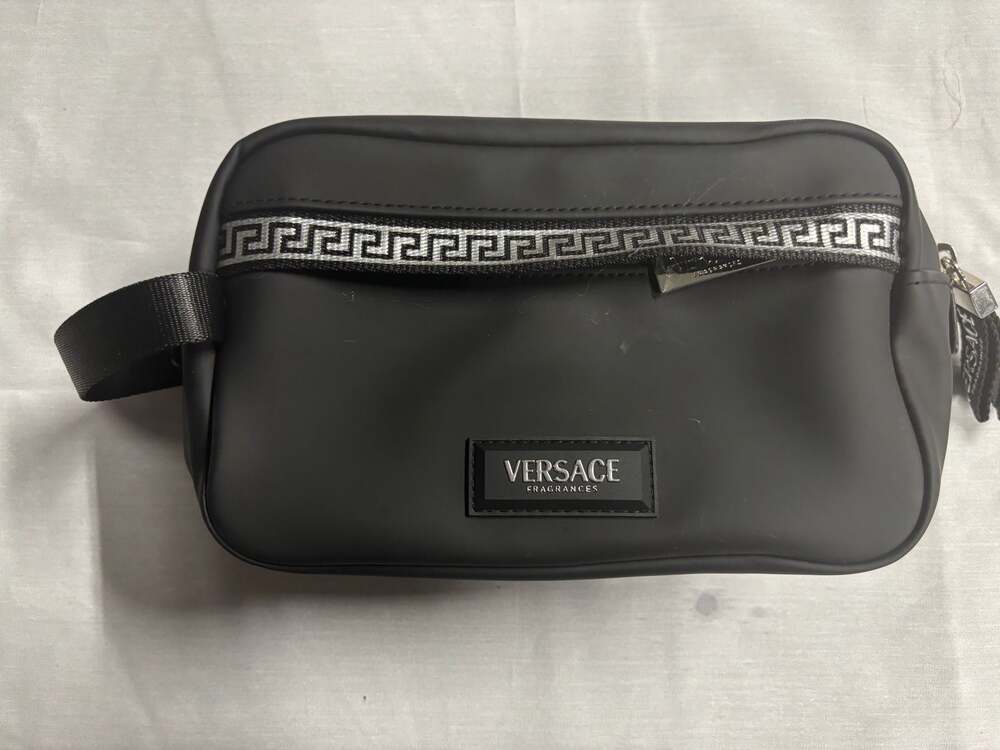 Versace Fragrances Black Toiletry Travel Pouch